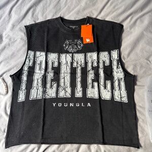 YoungLA Small Trentech cropped sleeveless t-shirt tank top brand new
